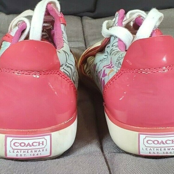 COACH BARETTE Q322  Women Size 5.5B Pink Sneakers - Picture 3 of 5